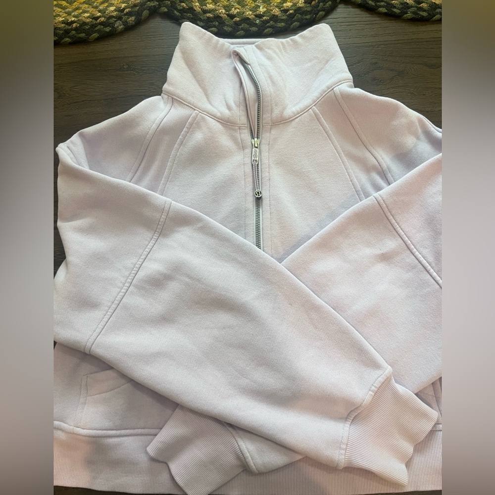 *SOLD* lavender dew scuba half zip funnel neck.